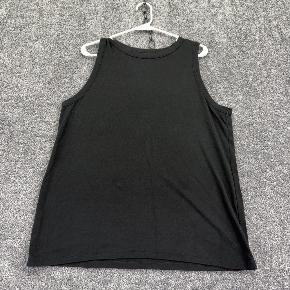 Time And Tru Tank Top Womens 2XL Black Crew Neck Jersey Stretch Summer Plus